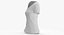 3D T Shirt Worn Female V Neck Pose 02 White Blank and Banded Heather