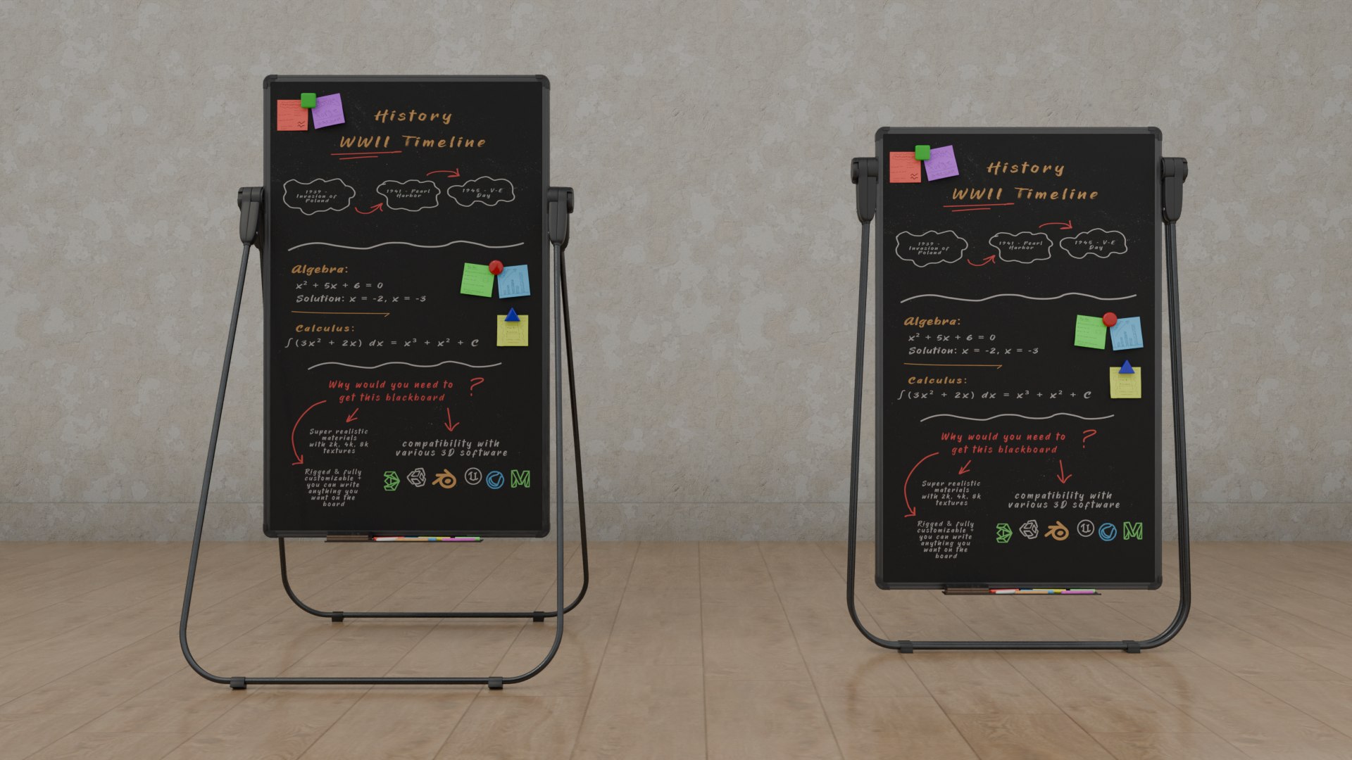 Artist Blackboard Package - Customizable Writing Boards 3D https://p.turbosquid.com/ts-thumb/wH/WpUjRs/ZX/c6/png/1748096864/1920x1080/fit_q87/c4e3a062d6e7da0a89166b278215bd4df73c106f/c6.jpg