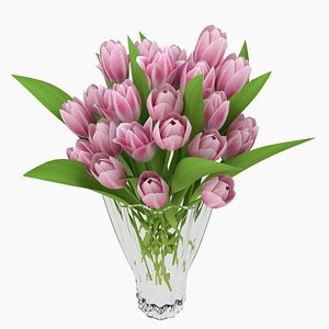 3d model vase tulips