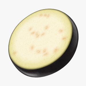 Sliced Eggplant 03 Black 3D model