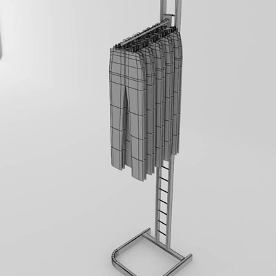 Retail Clothing Rack Trousers 3ds
