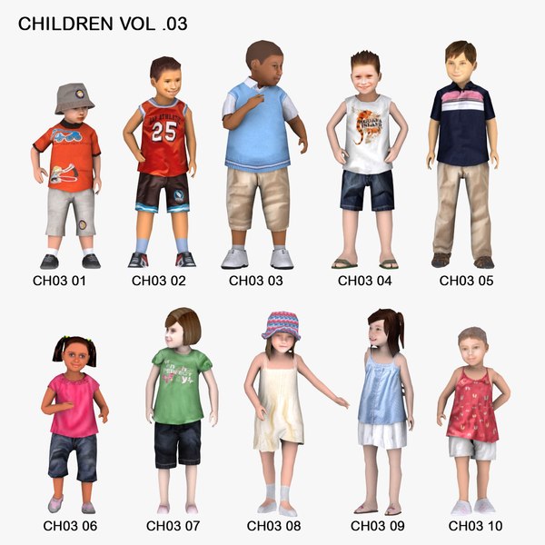 3d model people children