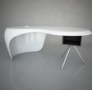 uno desk polyurethane wood 3d model