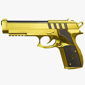 Golden Pistol 01 All PBR Unity UE Textures Included