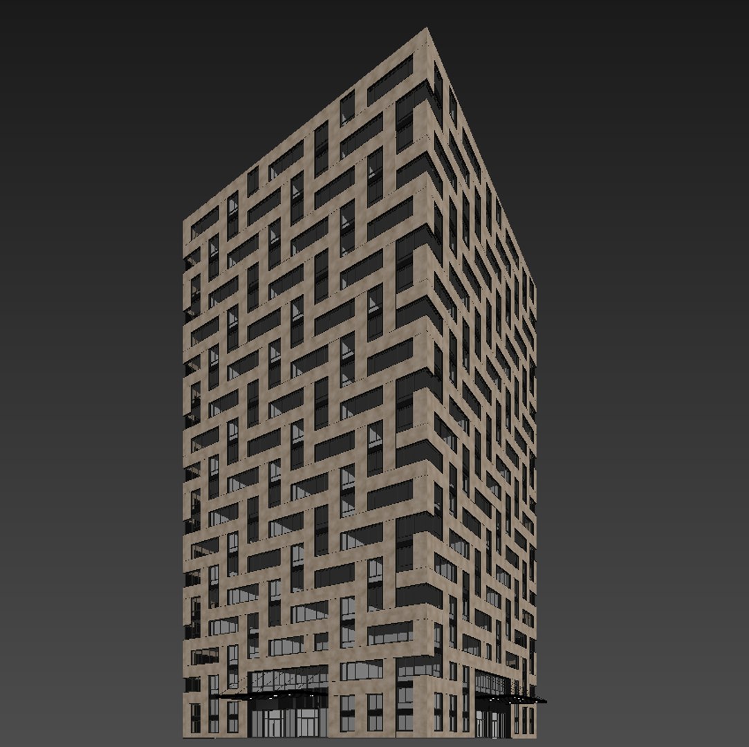 3D Modern Residential Building 19 Model - TurboSquid 2022566