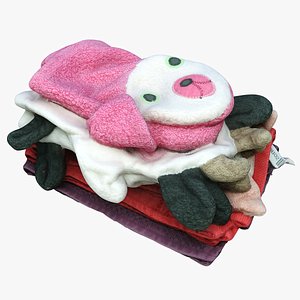 3D pile washclothes towels model