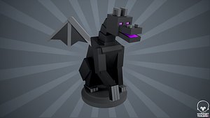 Minecraft Dragon Figurine 3D print model 3D model