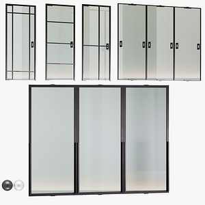 Porta pivot set of glass doors
