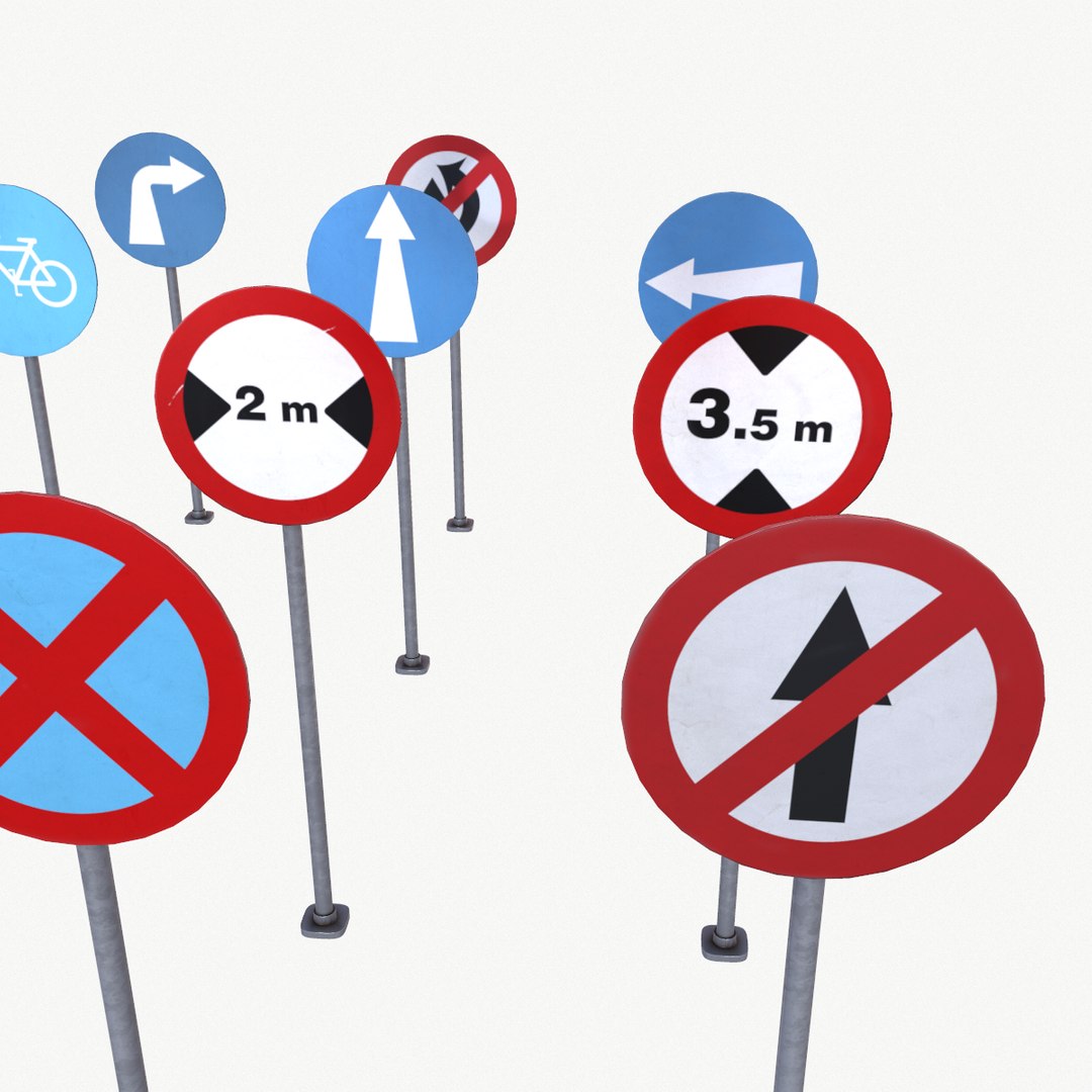 3D Road Sign Pack 2 Model - TurboSquid 1414526
