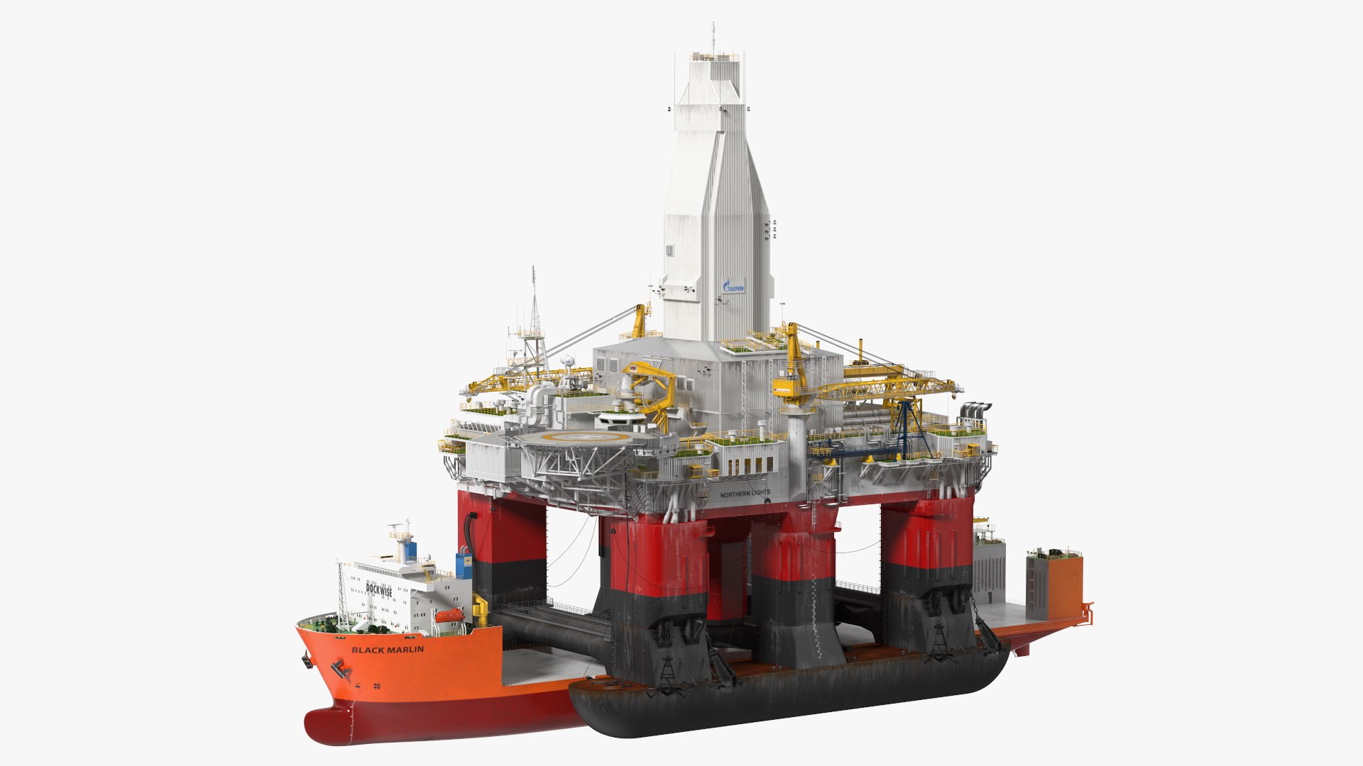Black Marlin Heavy Load Carrier with Drilling Rig 3D model preview