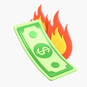 Burning Money 3D Illustration 3D model