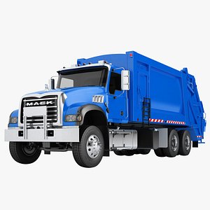 3D Mack 2021 Granite MHD Garbage Truck 03