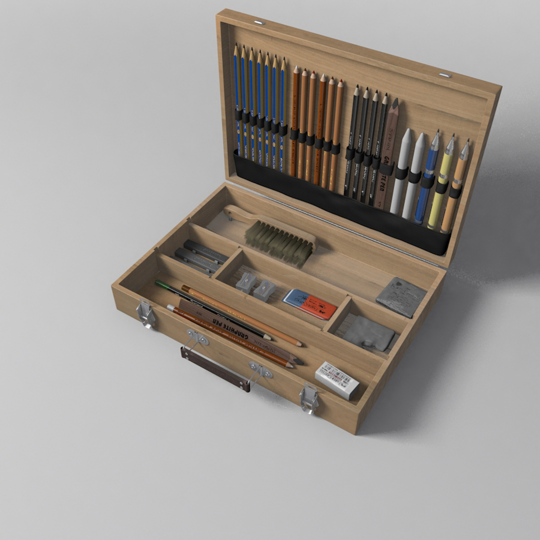 Drawing set model - TurboSquid 1218461