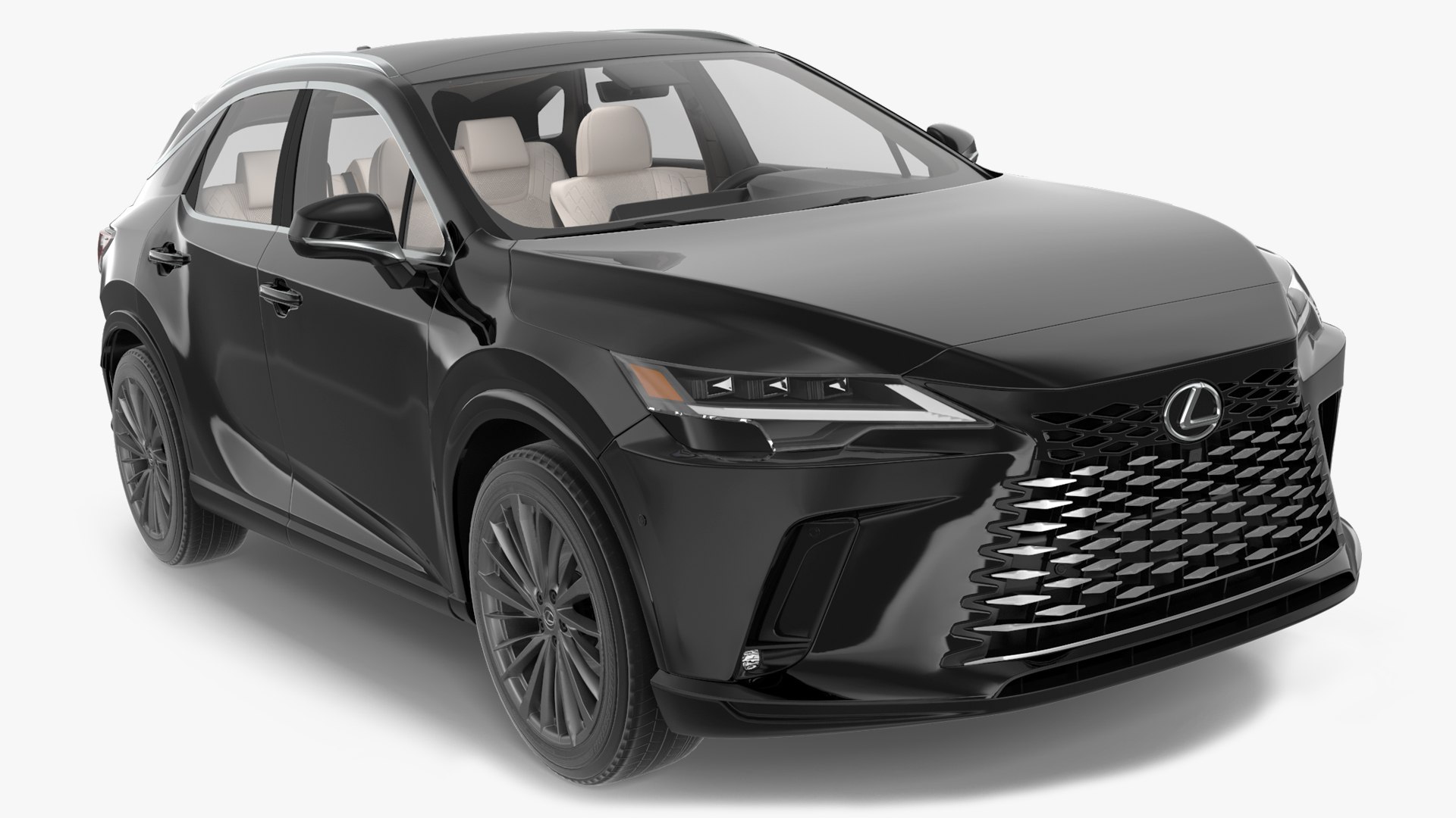 2023 Lexus RX 350 Black Rigged for Cinema 4D 3D model preview
