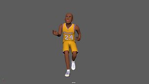 Basketball Dribbling Run Animation with Character 3D model