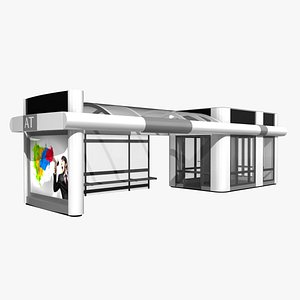 3ds max bus stop