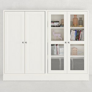 3D Havsta Storage combination glass doors model
