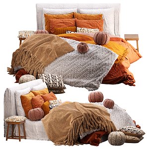 Flocca Linen Flat Sheet 3D