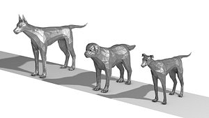 Polygonal figures of dogs model