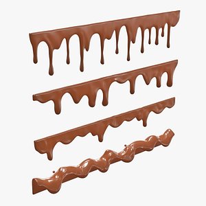 Milk Chocolate Drip Borders Set 3D model