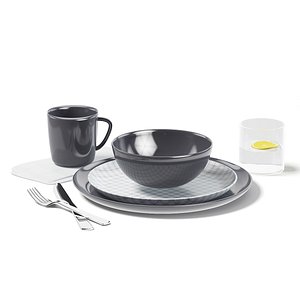 dishes set 3D