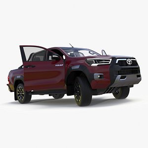 3D Toyota Hilux 2022 Red Rigged
