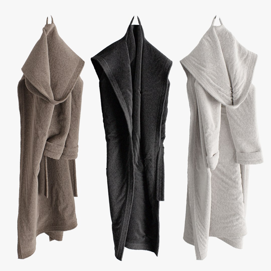3D Model Bathrobe Hanging Set 01 TurboSquid 1976134
