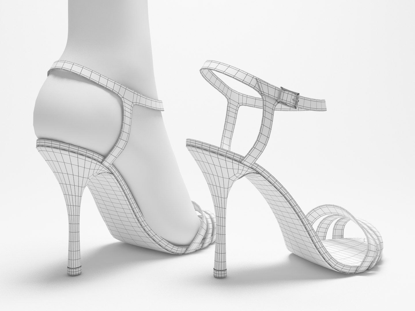 3d Model Of High-heeled Sandals