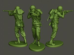 american soldier ww2 shooting 3D