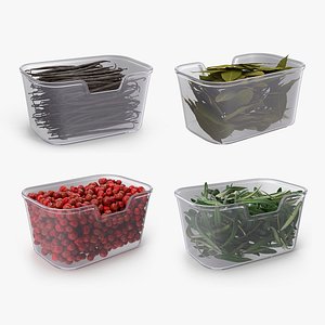 Spices in Transparent Container Collection