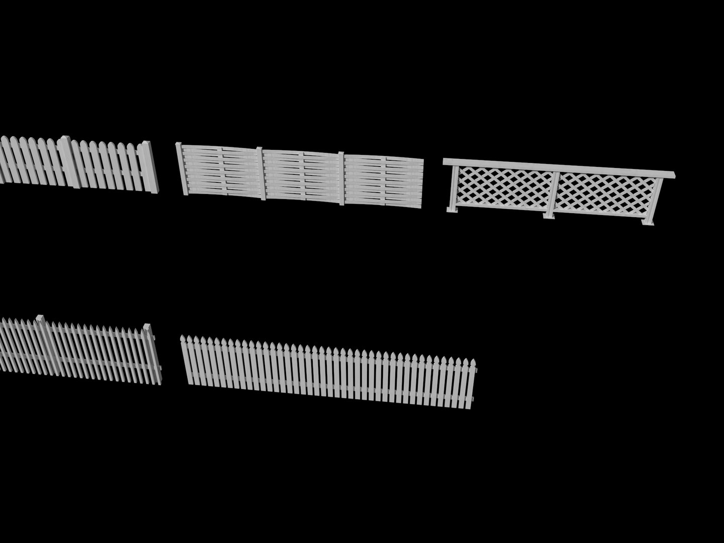 White Picket Fence Collection 3D model https://p.turbosquid.com/ts-thumb/wJ/EUCYLm/9j/fence14/png/1783775264/1920x1080/fit_q87/f3df88e2e504c4f387796a544f948d9140fd2392/fence14.jpg