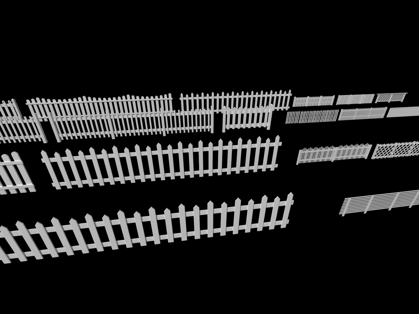 White Picket Fence Collection 3D model https://p.turbosquid.com/ts-thumb/wJ/EUCYLm/Pz/fence17/png/1783775266/1920x1080/fit_q87/51ce6ec8815c3bd95c9a48a733341b6b100014f5/fence17.jpg