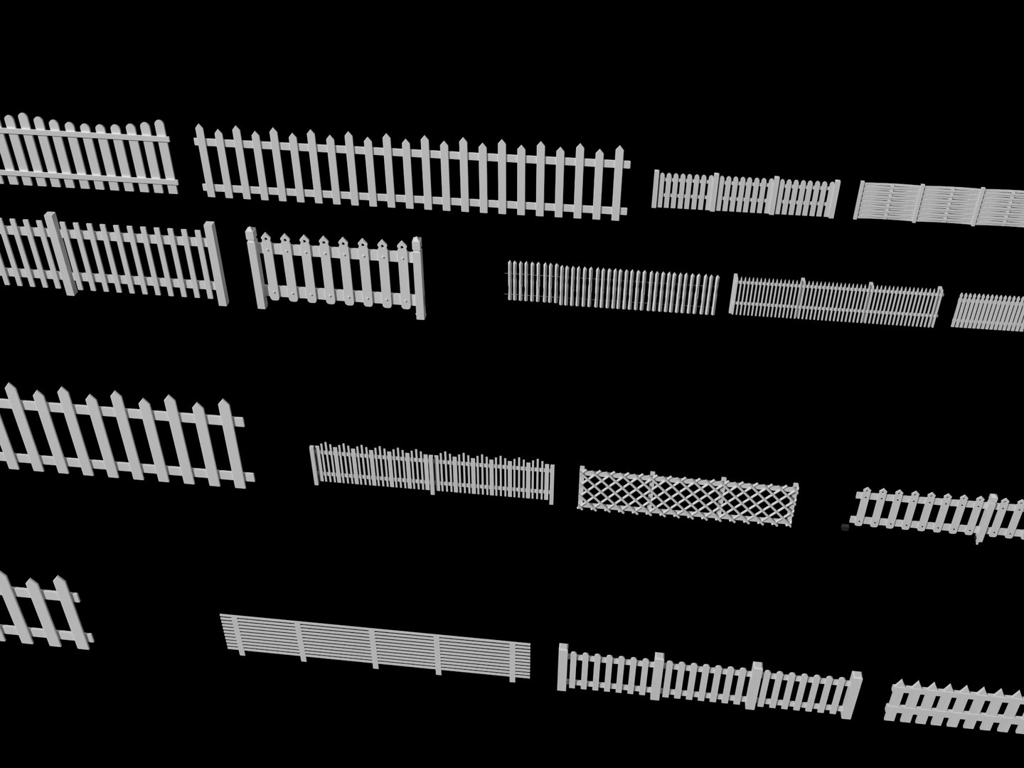 White Picket Fence Collection 3D model https://p.turbosquid.com/ts-thumb/wJ/EUCYLm/WO/fence4/png/1783775257/1920x1080/fit_q87/cbe5d0776cedea26908a175870d7a830cdbaacb2/fence4.jpg