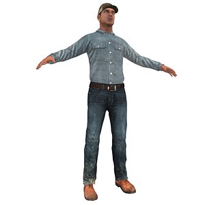 3d farm worker model