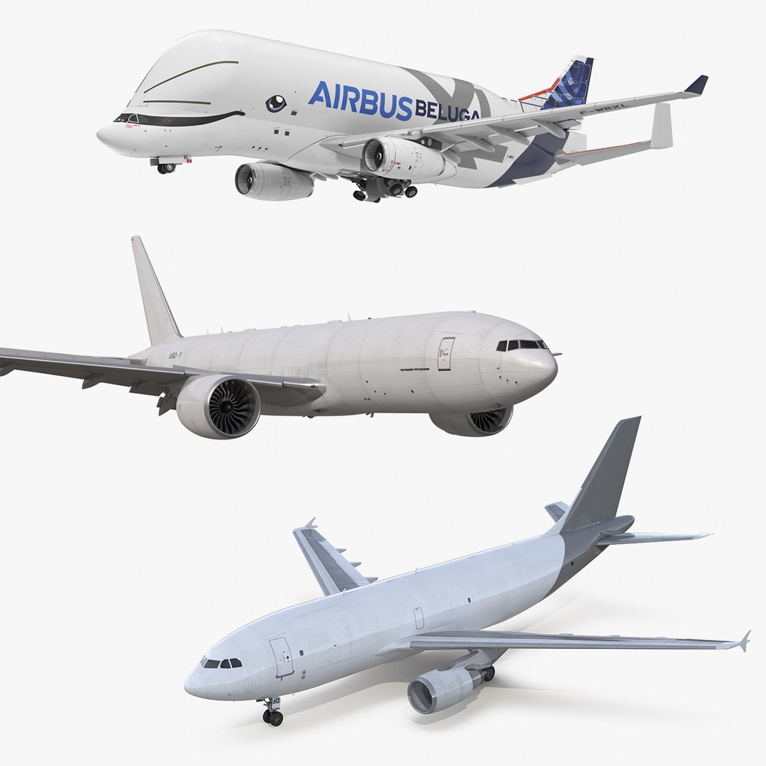 Rigged Cargo Aircrafts Collection 3D model preview