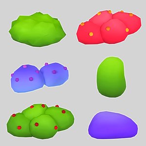 3D Stylized Bush Pack model