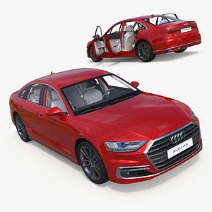 Audi A8 Luxury Sedan Red Rigged model