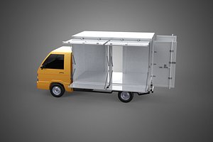 3D FOOD BOX TRUCK PICKUP SIDE DOOR BOOTH STAND WAGON CATERING VAN