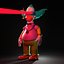 Krusty clown sipsons Stylized Cartoon Clown Character 3D Model - Rigged  Textured