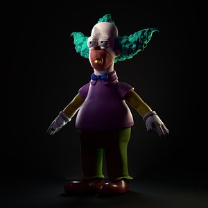 3D model Krusty clown sipsons Stylized Cartoon Clown Character 3D Model - Rigged  Textured