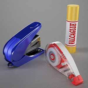 desk supplies 3d model