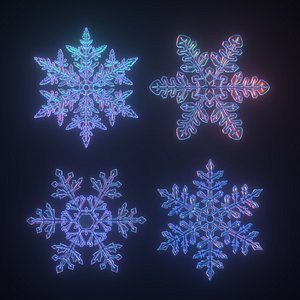 Snowflakes set v2 3D model