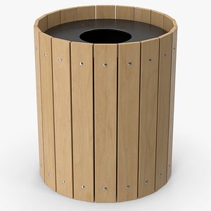 Wooden Trash Can 3D