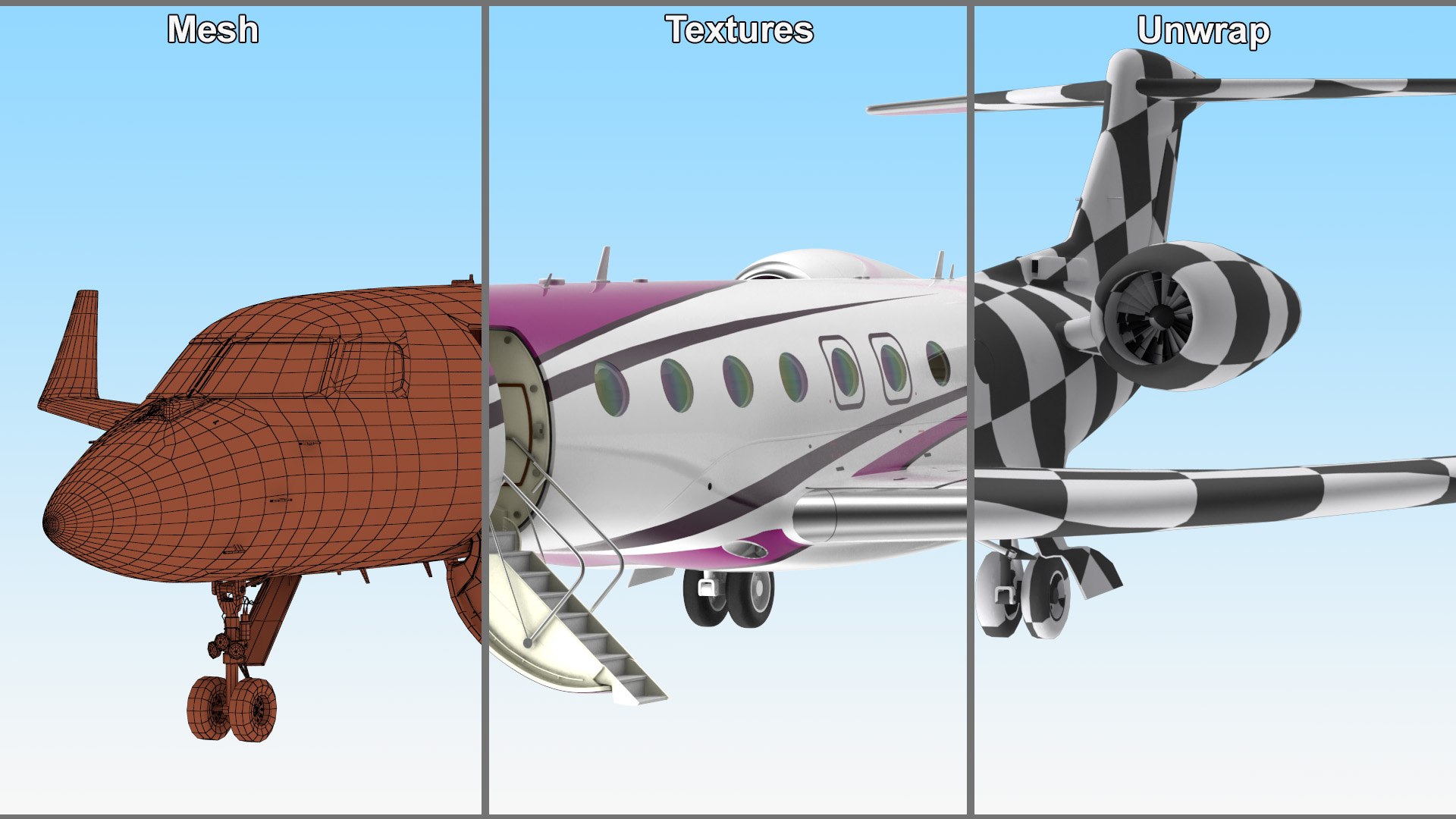 Large Business Jet 3D model https://p.turbosquid.com/ts-thumb/wJ/TW2ceX/3r/largebusinessjet3dmodel032/jpg/1666896344/1920x1080/fit_q87/dbf10879d8a27fb4eba53b9a16387ce37379f578/largebusinessjet3dmodel032.jpg