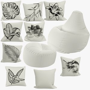 Bean Bag Chairs and Pillows Collection V8