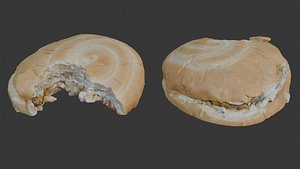 Bitten Sandwich Bun 3D Scan 3D model