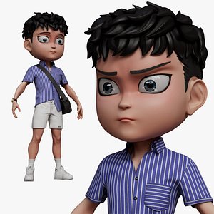Chibi Boy with Shirt shorts Snecker Style Street Fashion