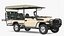 Safari Open Sided 4x4 Vehicle Beige 3D model