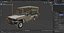 Safari Open Sided 4x4 Vehicle Beige 3D model