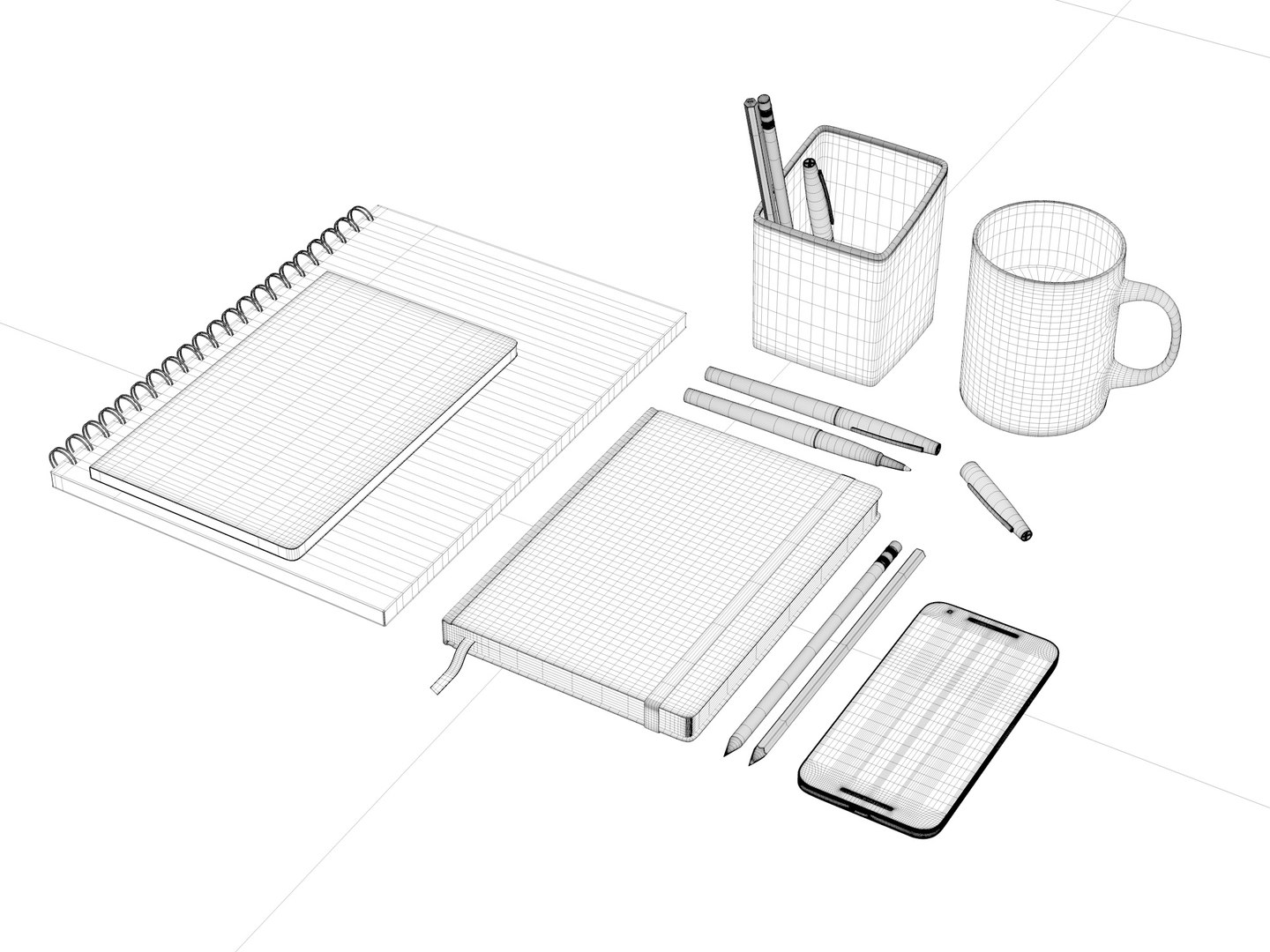3D set office accessories model https://p.turbosquid.com/ts-thumb/wJ/qmAHKO/xjTR9DUu/wireframe1/jpg/1566480848/1920x1080/fit_q87/ea68830184186338a62c0d3834bdb4b509fd7175/wireframe1.jpg
